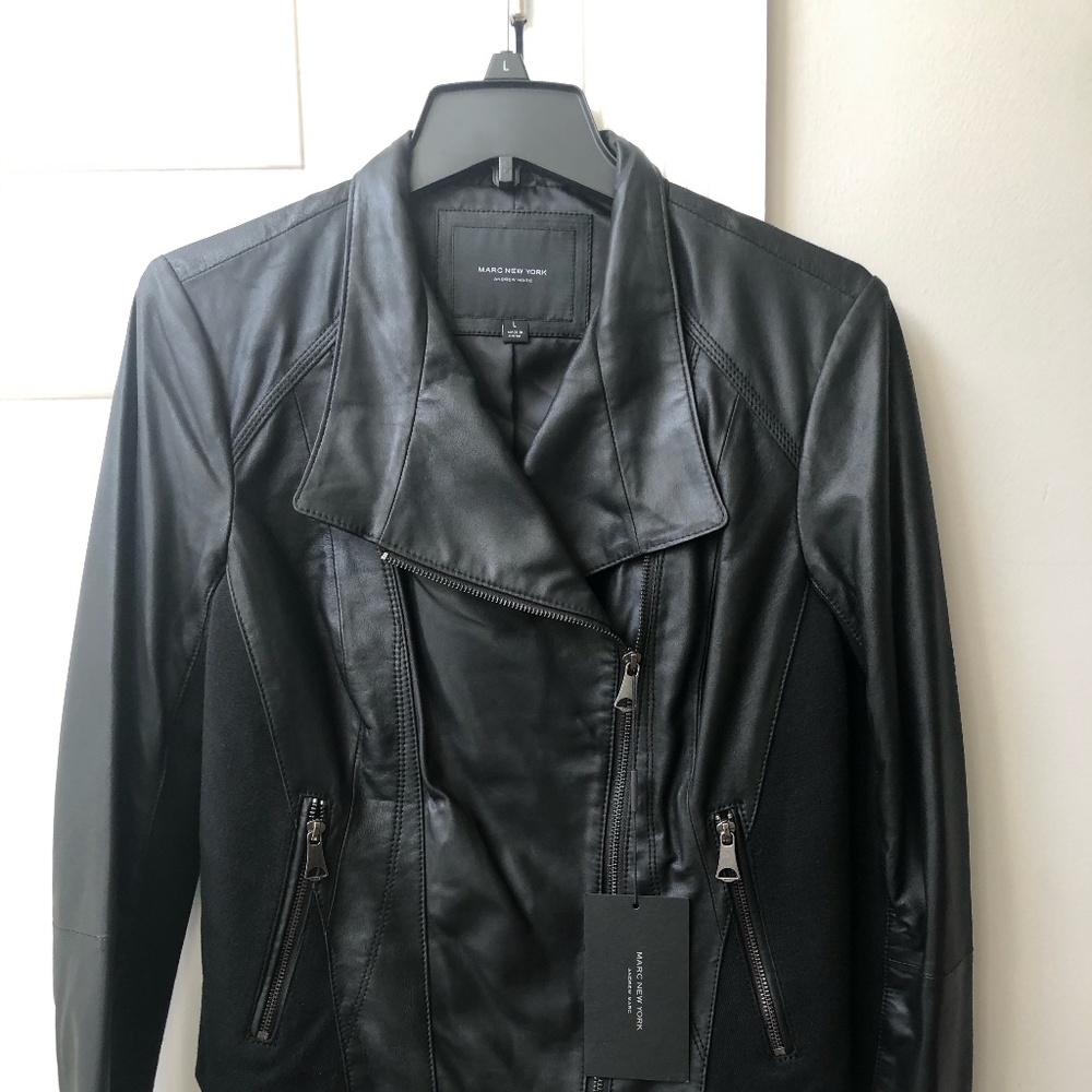 MARC NEW YORK -Leather Moto Jacket Size Large